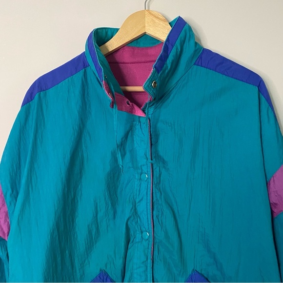 Vintage Women's 80s Style Windbreaker Full Zip Jacket - Picture 2 of 7